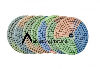 Алмазный шлифовальный круг велкро Ø 100 (с водой) триколор А